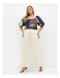 Plus Size Amari Geo Print Top in Navy