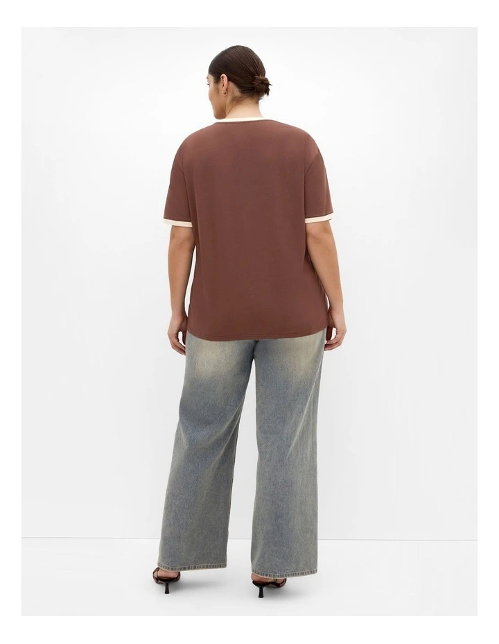 Plus Size Game On Tee in Chocolate image 2