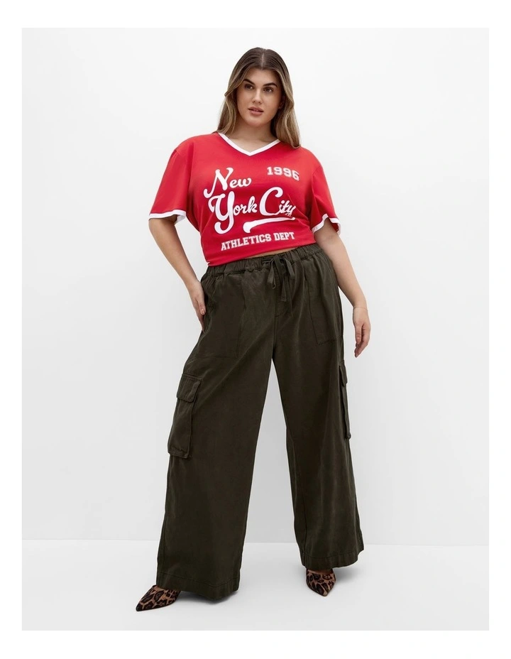 Plus Size Game On Tee in Red image 1