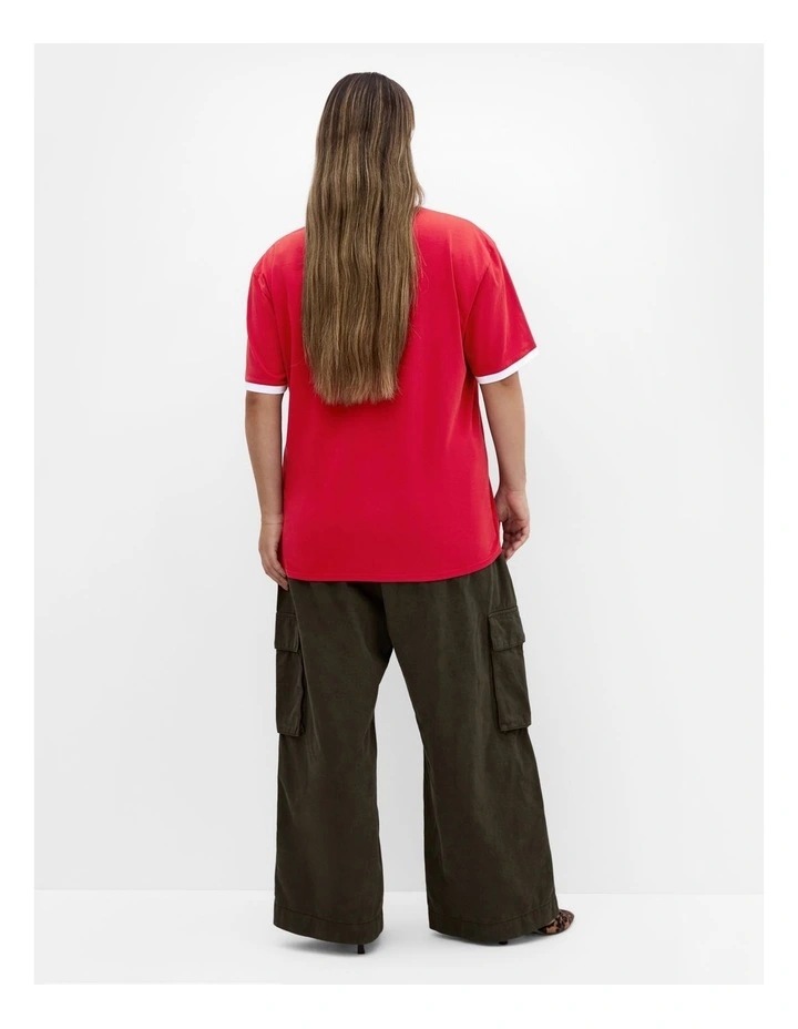 Plus Size Game On Tee in Red image 2