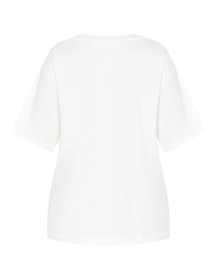 Plus Size Oversized Eagle Tee in White image 4