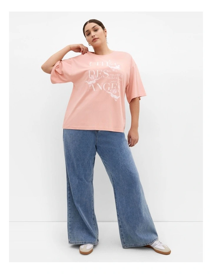 Plus Size Oversized Angel Tee in Rose image 2