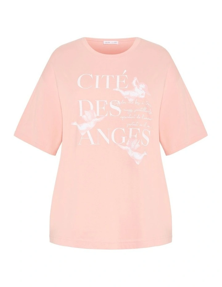 Plus Size Oversized Angel Tee in Rose image 3
