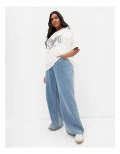 Plus Size Oversized Eagle Tee in Ivory