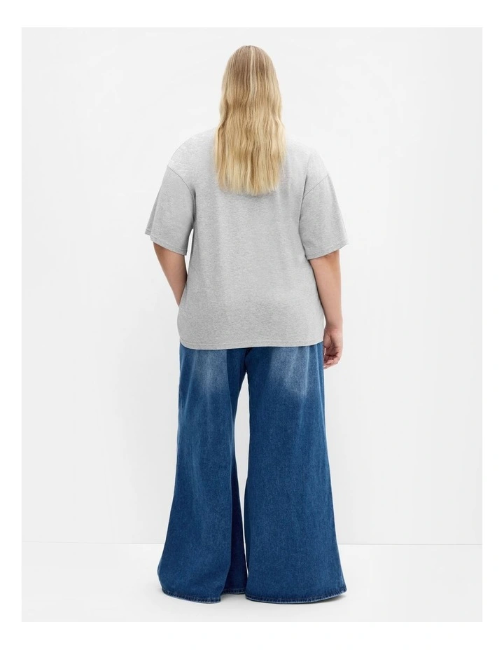 Plus Size Oversized Wash Tee in Grey Marle image 2