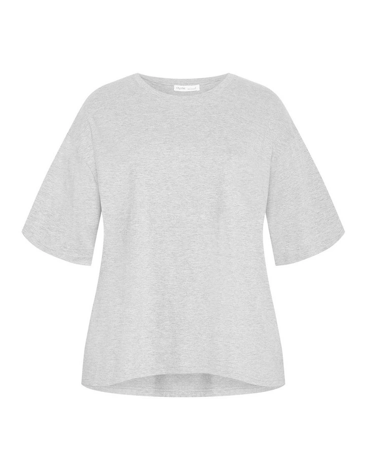 Plus Size Oversized Wash Tee in Grey Marle image 3