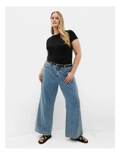 Plus Size Karla Short Sleeve Tee in Black