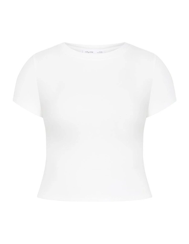 Plus Size Karla Short Sleeve Tee in Ivory image 3
