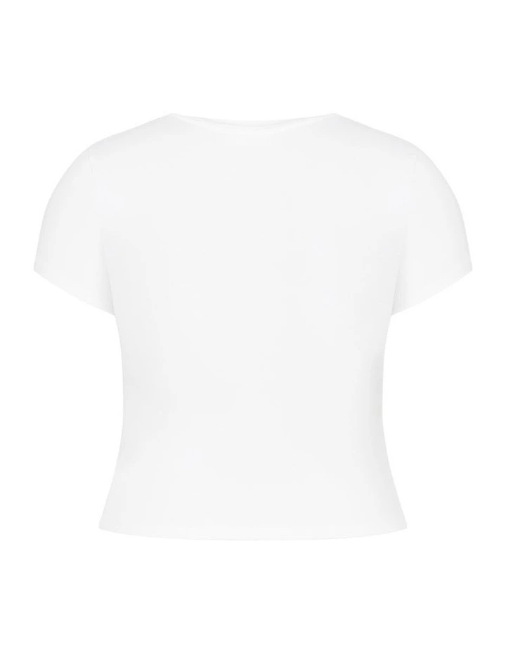 Plus Size Karla Short Sleeve Tee in Ivory image 4