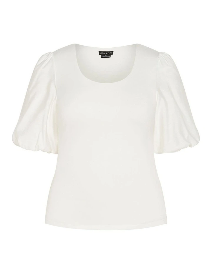 Plus Size Tani Top in White image 3