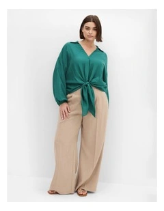 Plus Size Rosie Long Sleeve Shirt in Jade