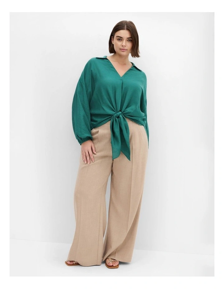 Plus Size Rosie Long Sleeve Shirt in Jade image 1