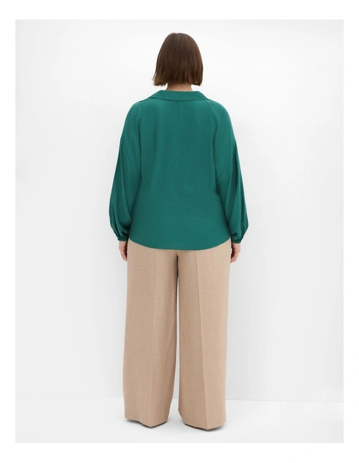 Plus Size Rosie Long Sleeve Shirt in Jade image 2
