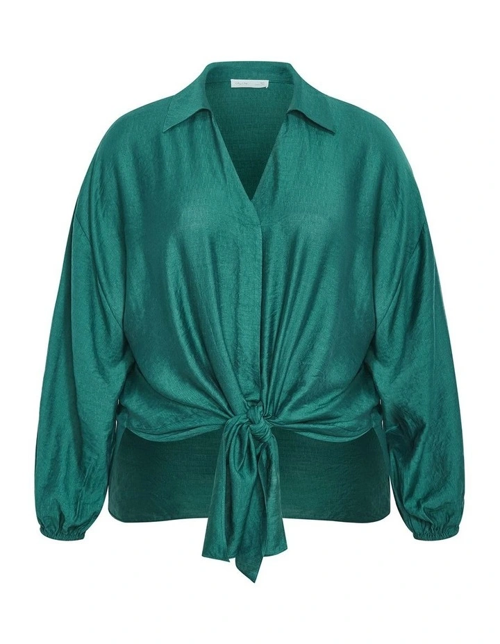 Plus Size Rosie Long Sleeve Shirt in Jade image 3