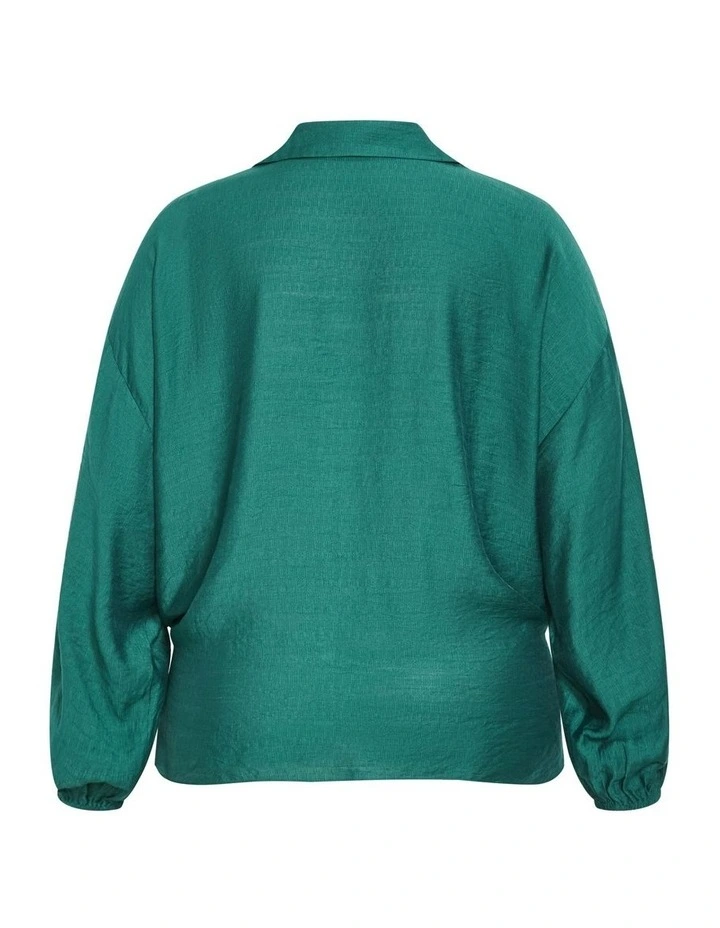 Plus Size Rosie Long Sleeve Shirt in Jade image 6