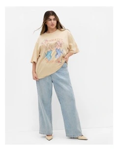 Plus Size Mermaid Oversized Tee in Butter
