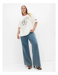 Plus Size Roll The Dice Oversized Tee in Ivory