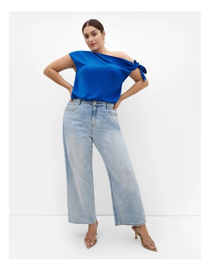 Plus Size Elisa Off Shoulder Top in Cerulean image 1