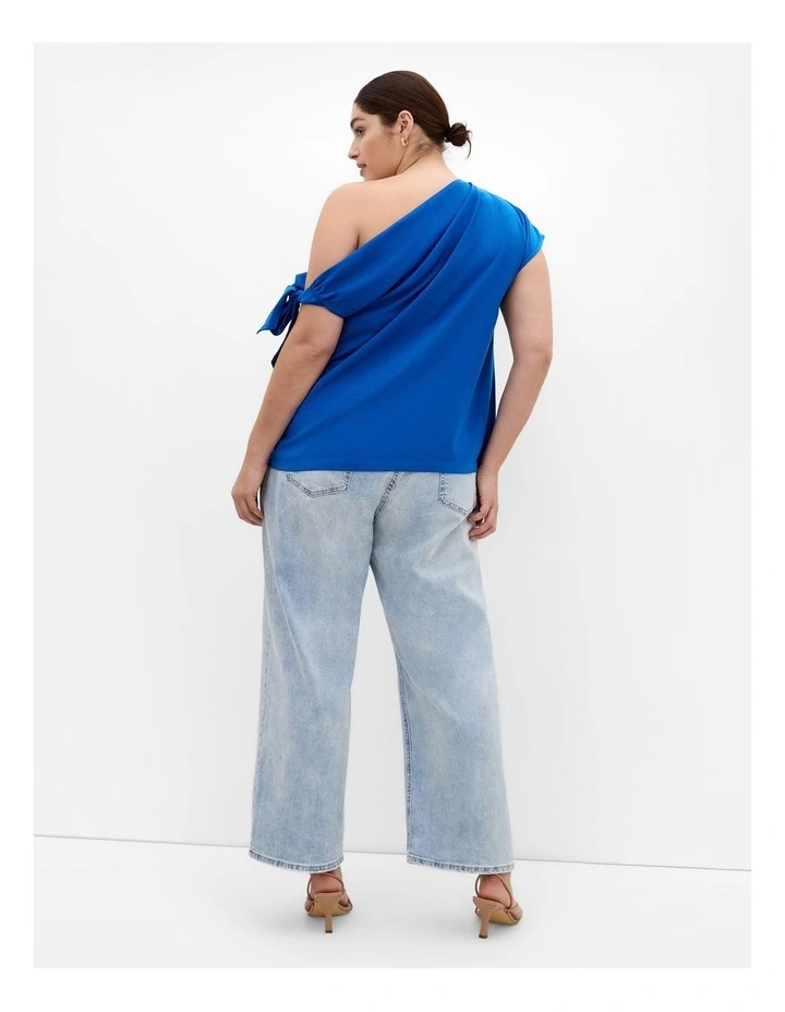 Plus Size Elisa Off Shoulder Top in Cerulean image 2