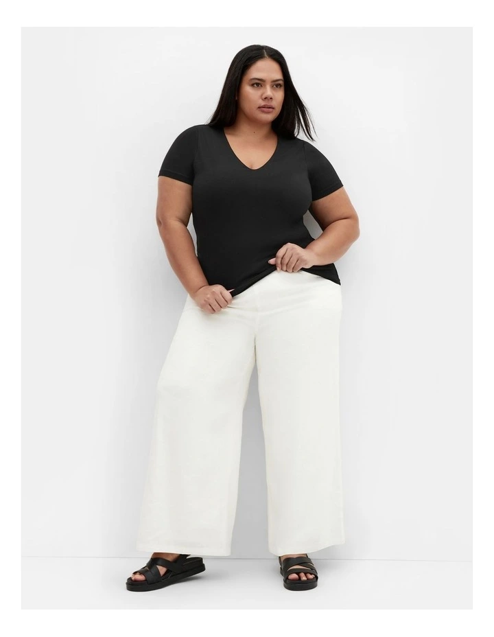 Plus Size Anny V Neck Top in Black image 1