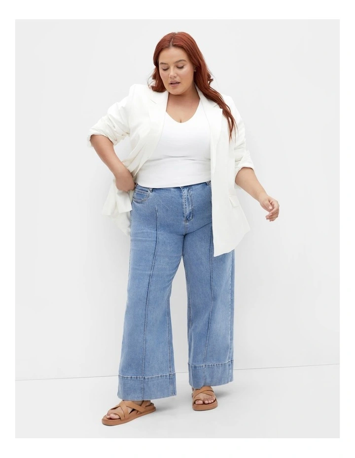 Plus Size Anny V Neck Top in white image 1