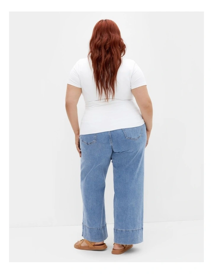 Plus Size Anny V Neck Top in white image 2