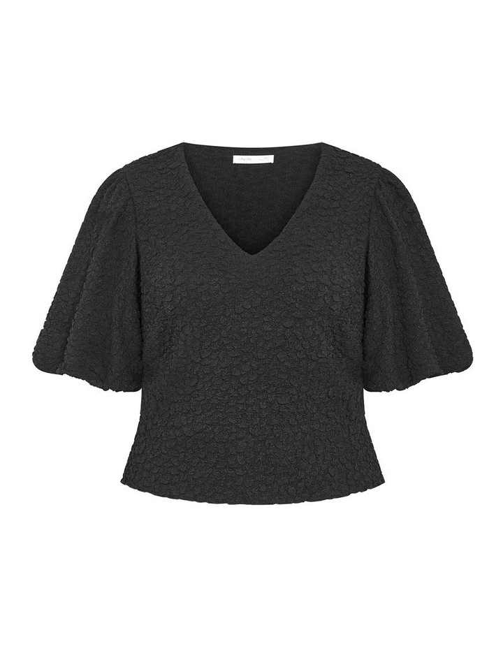 Plus Size Chrissie V Neck Top in Black image 3