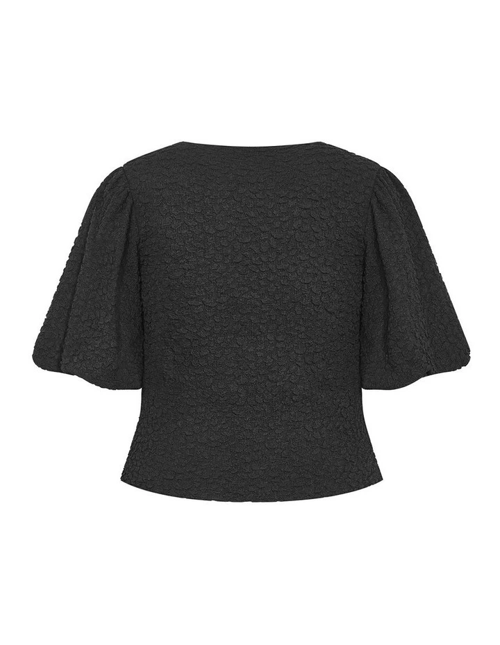 Plus Size Chrissie V Neck Top in Black image 4