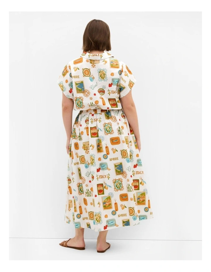 Plus Size Vacay Amore Print Shirt in White image 2