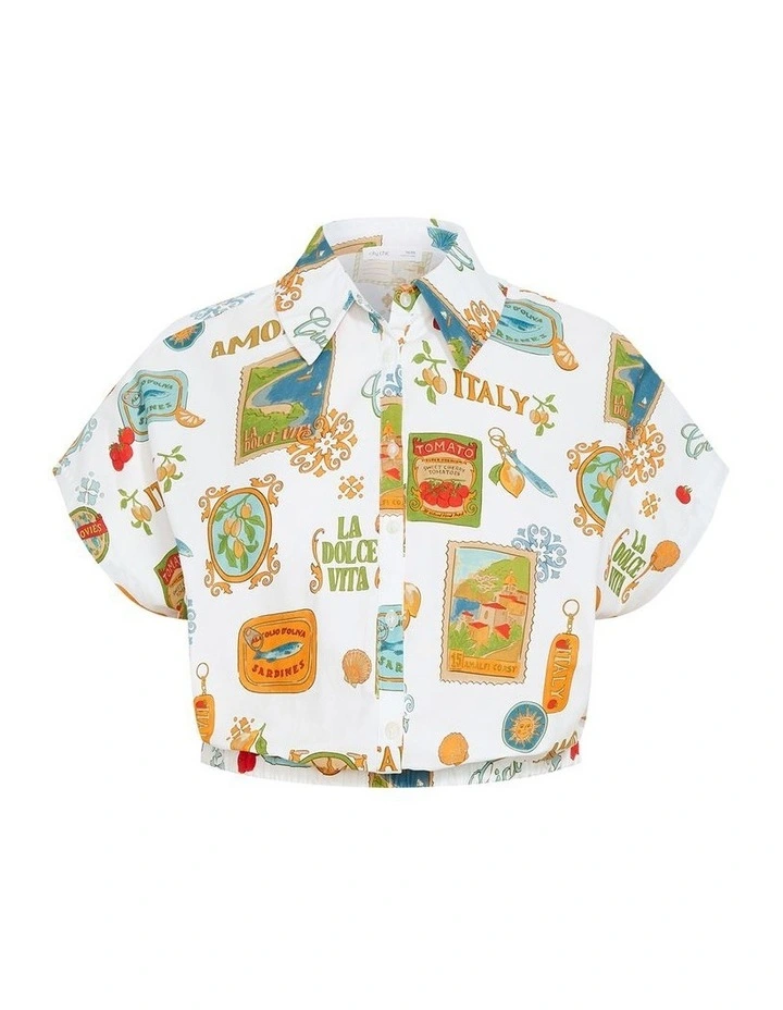 Plus Size Vacay Amore Print Shirt in White image 3