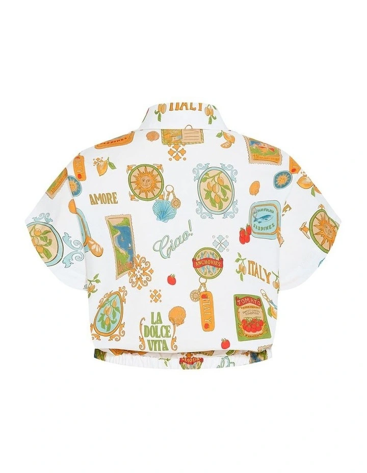 Plus Size Vacay Amore Print Shirt in White image 4