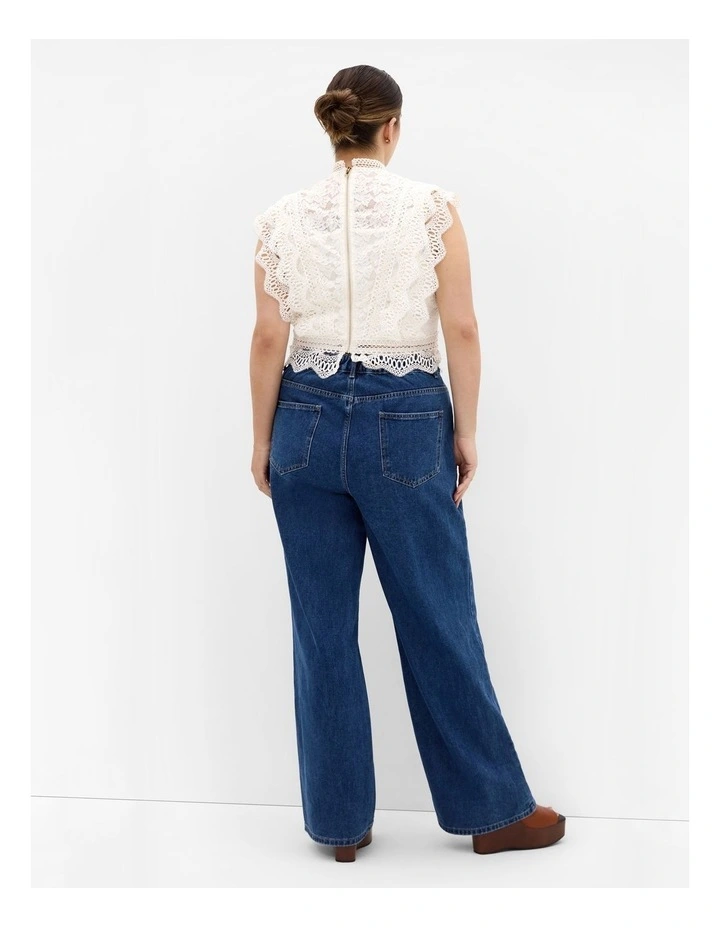 Plus Size Lucielle Sleeveless Top in Creme image 2