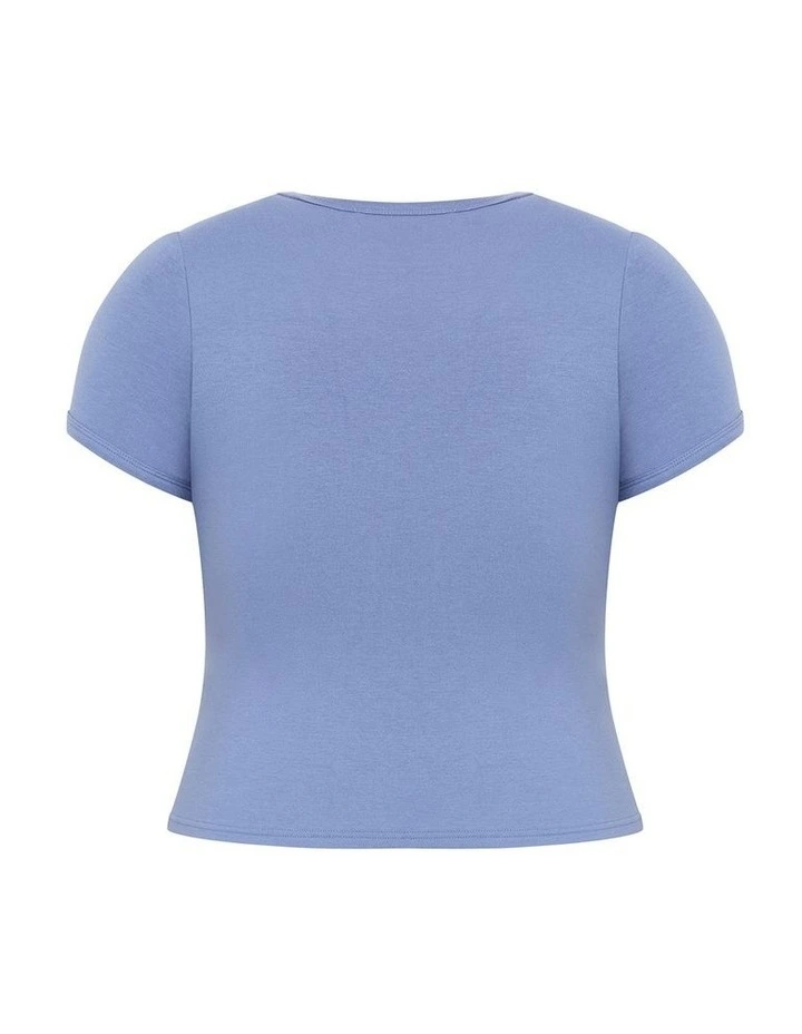 Plus Size Micro Game Day Print Tee in Blue image 4