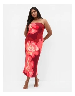 Plus Size Amari Lily Print Dress in Ruby
