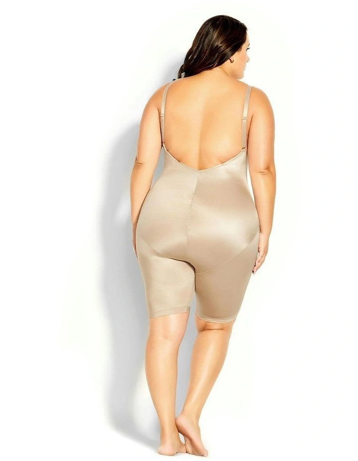 Plus Size Smooth Plunge Bodyshaper in Latte image 4