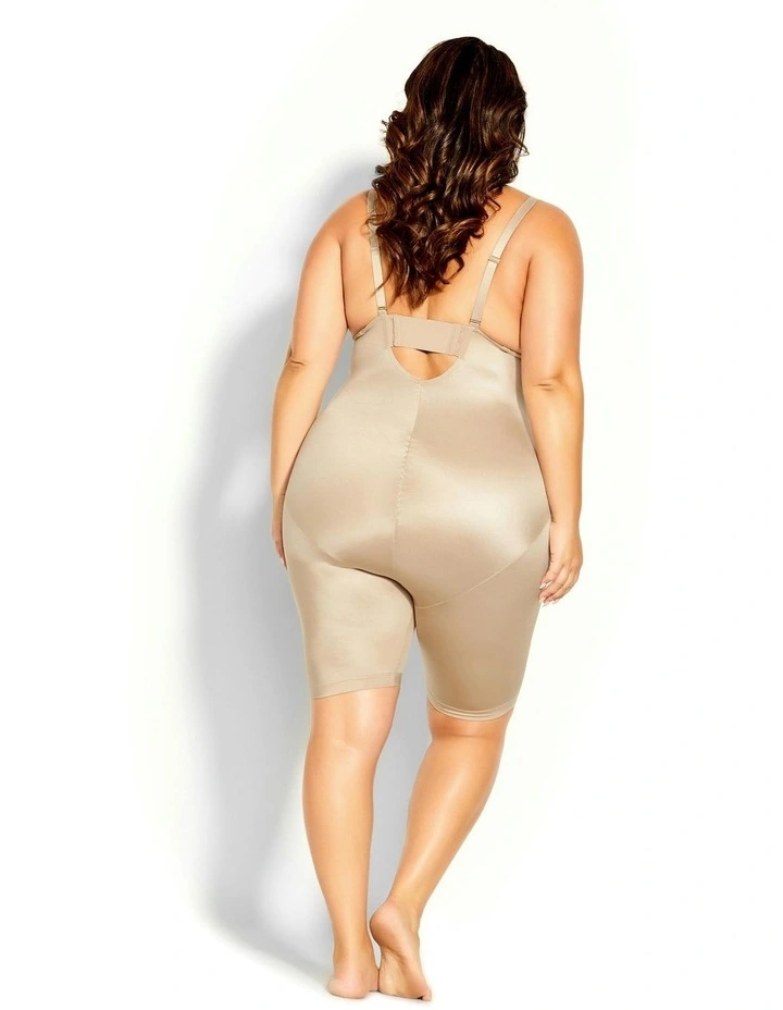Plus Size Smooth Plunge Bodyshaper in Latte image 5