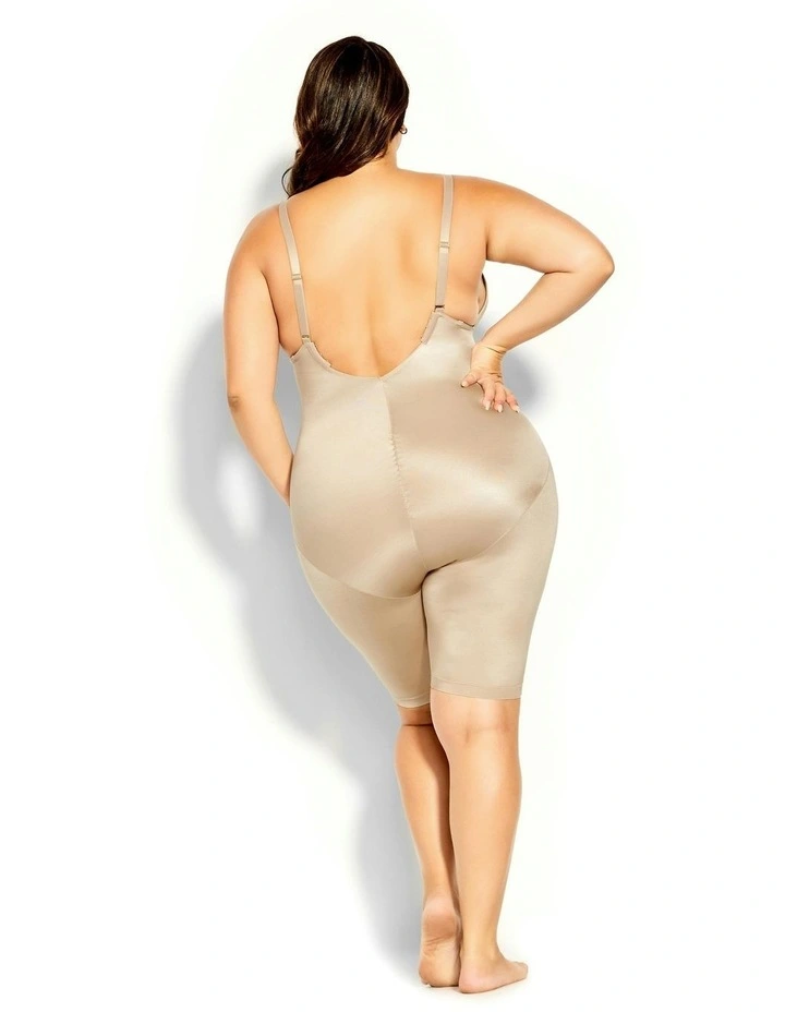 Plus Size Smooth Plunge Bodyshaper in Latte image 6