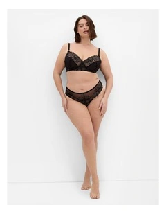 Plus Size Kimora Ouvert Cheeky Brief in Black
