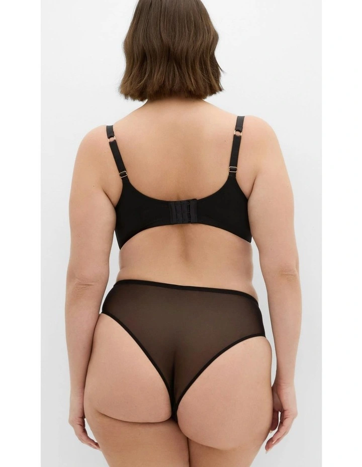 Plus Size Kimora Ouvert Cheeky Brief in Black image 2