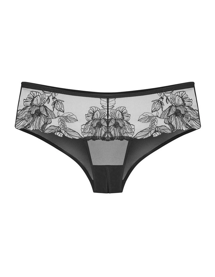 Plus Size Kimora Ouvert Cheeky Brief in Black image 3
