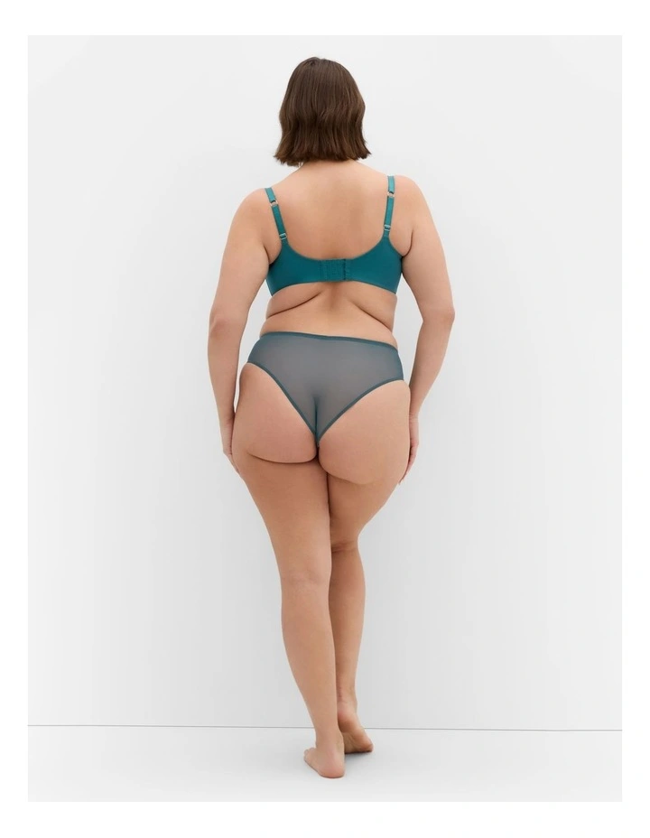 Plus Size Kimora Ouvert Cheeky Brief in Deep Teal image 2