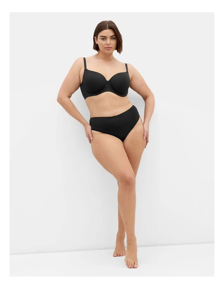 Luxe Cotton Thong 3 Pack in Black image 1