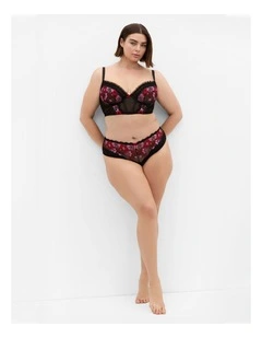 Amelie Underwire Longline Bra in Black