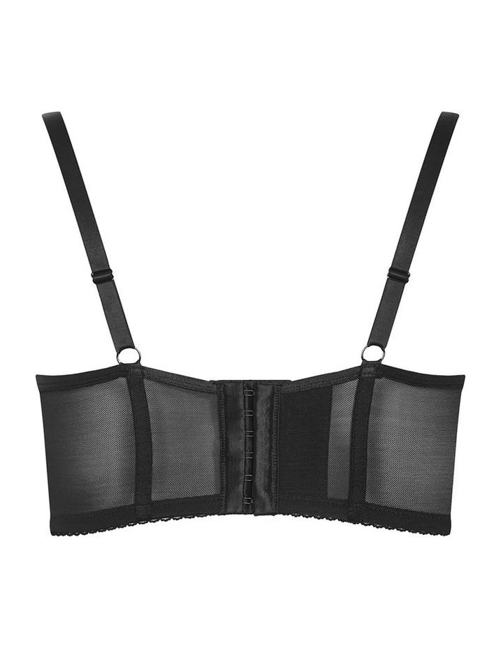 Amelie Underwire Longline Bra in Black image 4