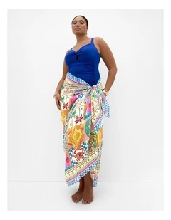 Positano Print Sarong in Pink