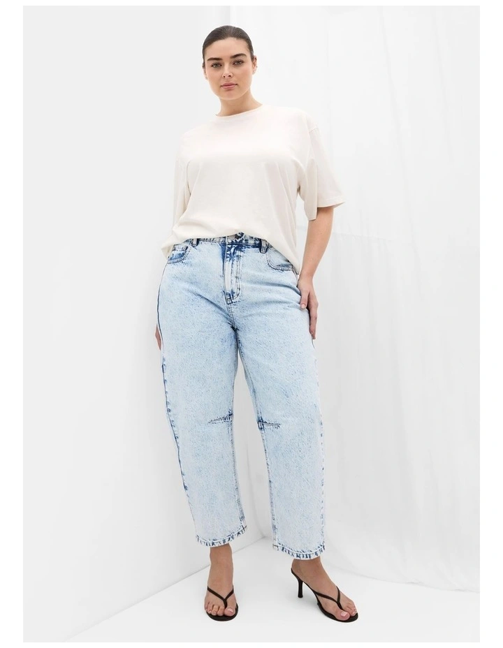 Harley Fit Bridget Barrel Leg Ankle Grazer Jean in Ice Blue Wash image 1