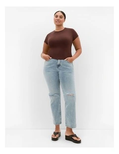 Karla Short Sleeve Tee in Chocolate