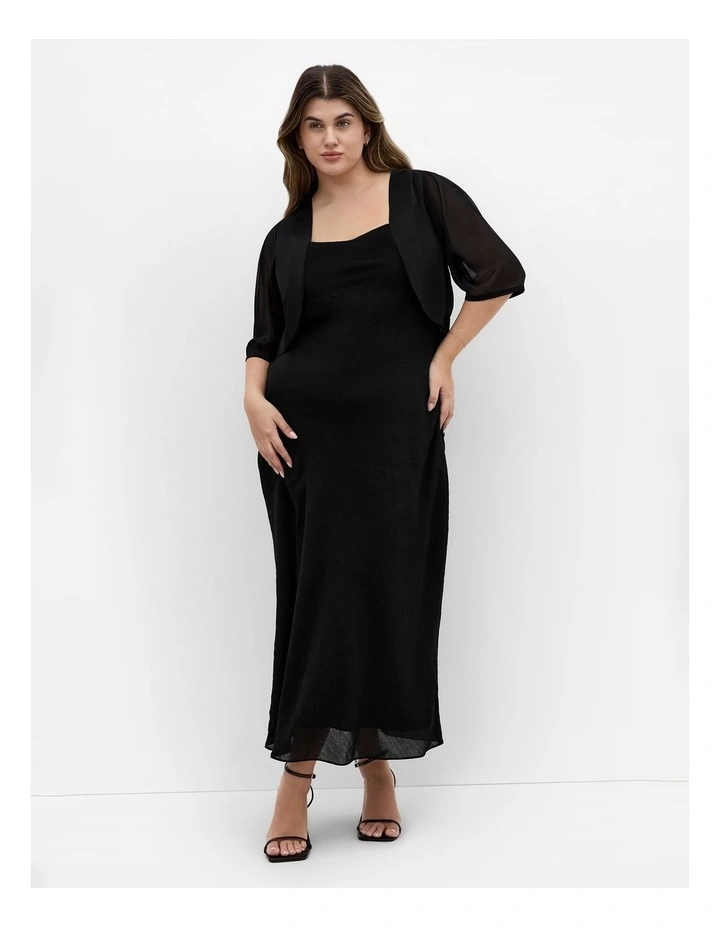 Chiffon Shrug in Black image 1