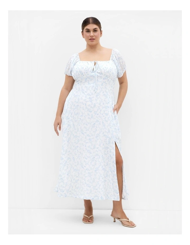 Serina Print Maxi Dress in White image 1