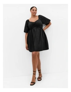 Minna Babydoll Mini Dress in Black